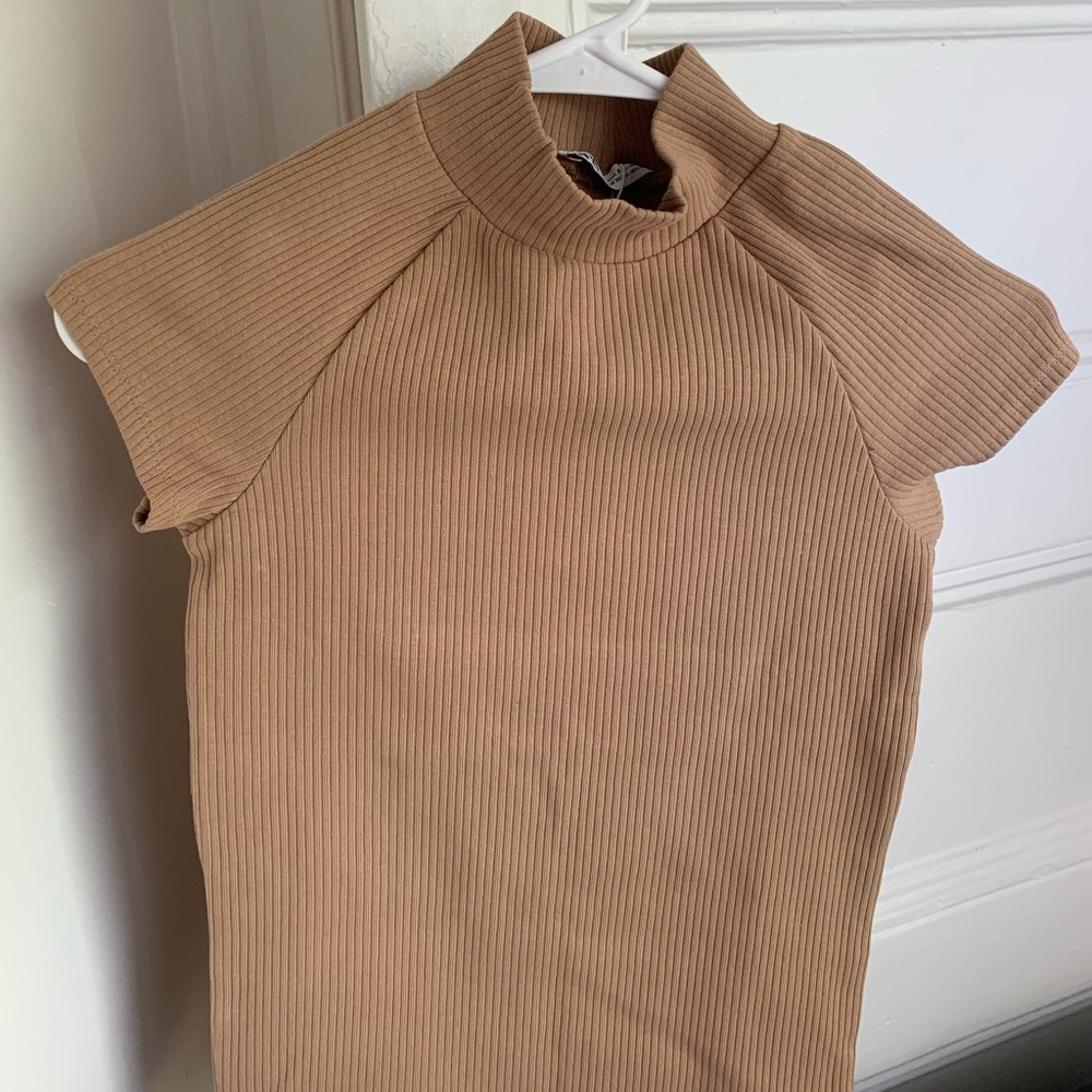 Nude colored Zara Blouse- perfect for Fall!